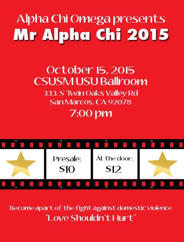 csusm_axo's tweet image. Who will win Mr.Alpha Chi?? Find out October 15th in the USU ballroom. Buy your tickets from any axo or at the door 👑