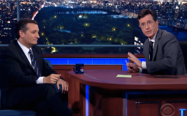 Colbert calls Ted Cruz white conservative