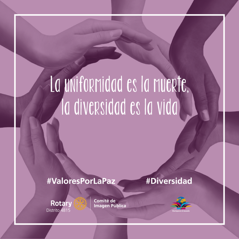 Rotary4815's tweet photo. #Diversidad Salí a buscar y tender una mano a aquellos que tienen las mayores diferencias contigo.#ValoresPorLaPaz http://t.co/bIxmtslJWx