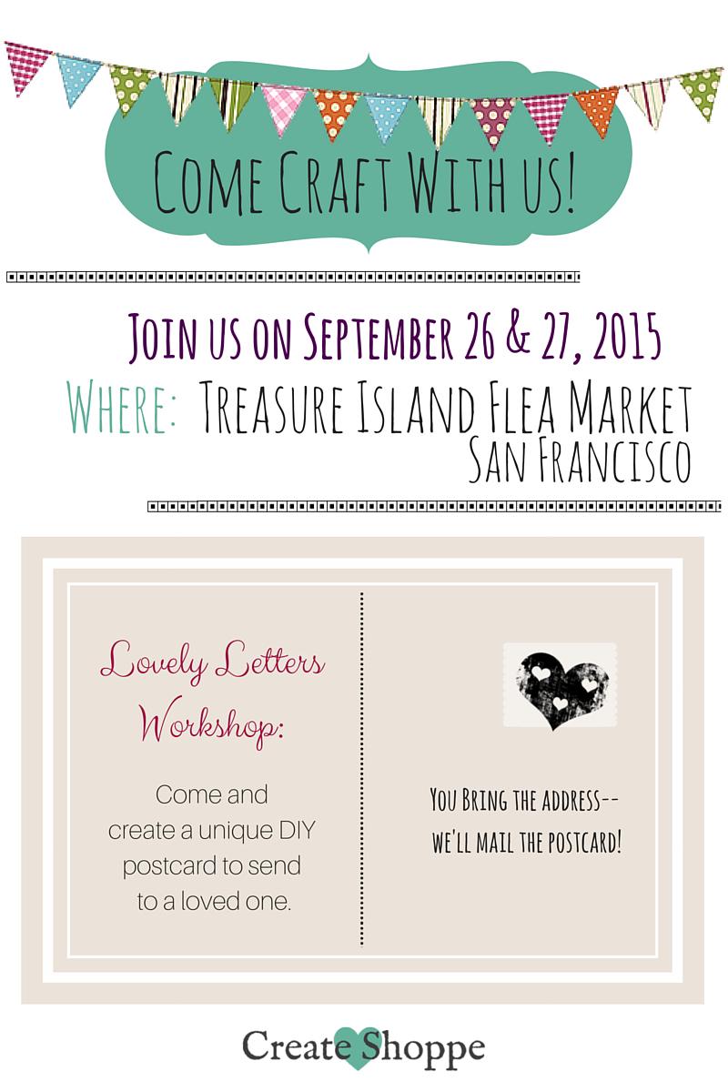 CreateShoppe's tweet image. Join us for a fun #DIY #workshop this weekend at the Treasure Island Flea Market!

@fleaTI #craft #festival