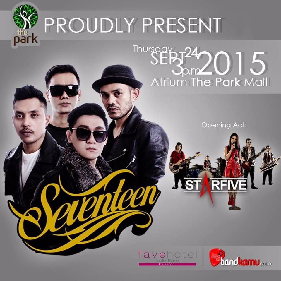 AgendaSOLO's tweet photo. Yuk seru-seruan bareng Seventeen !
Besok 24 September 2015 start jam 03.00 pm @ The Park Solo. Gratiss http://t.co/c9kkMsk1sX