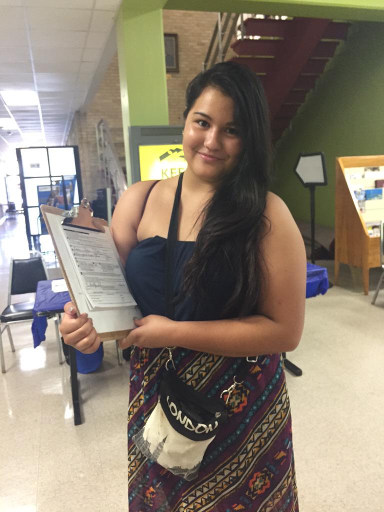BGTX_CC's tweet photo. Kelly Flores, first time voter registration &amp; took 2 cards home to get her parents registered #CelebrateNVRD @BGTX http://t.co/w9zdJ1gmxV