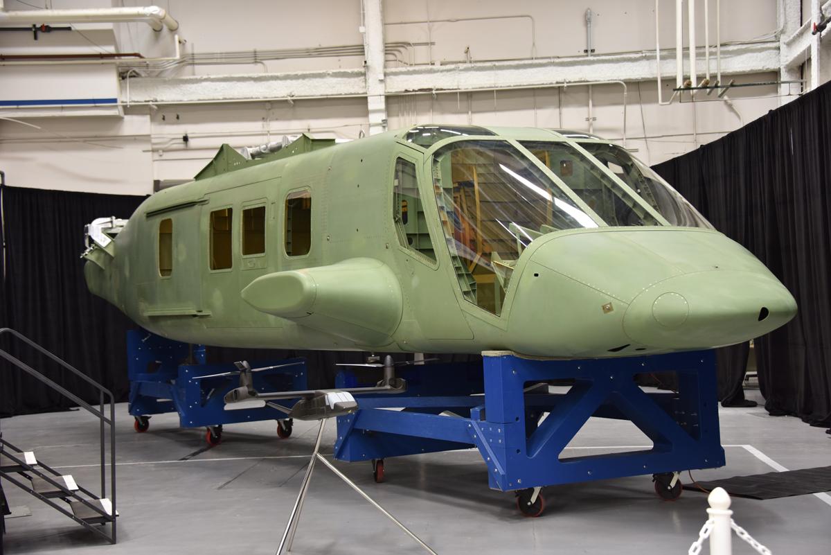 SpiritAero's tweet photo. RELEASE: @SpiritAero marks first @one_bell V-280 Valor fuselage completion http://t.co/hrYQArLZXj http://t.co/Rd08bwwOMD