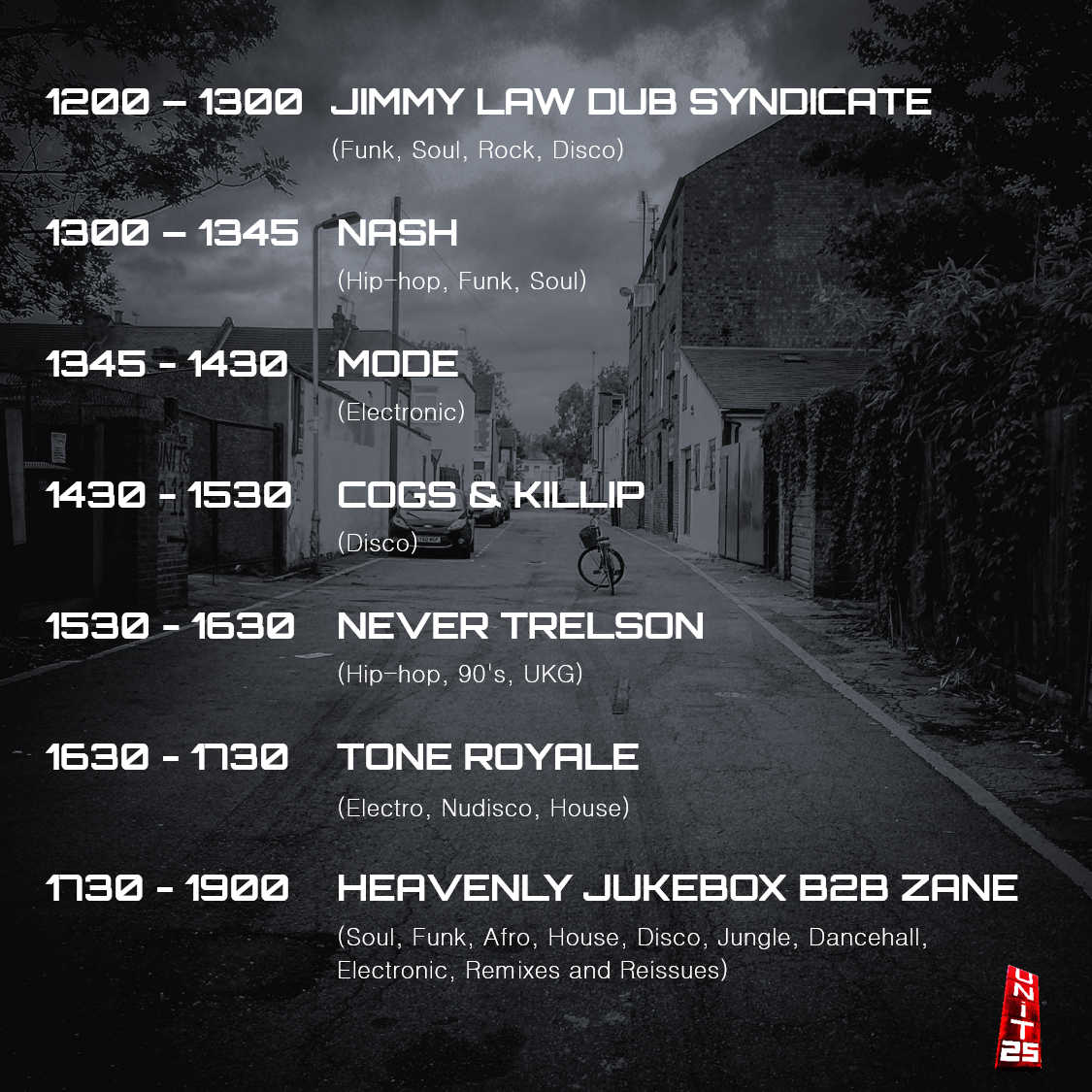 Unit_25's tweet image. SET TIMES ANNOUNCED... #U25BlockParty #hiphop #ukg #disco #rock #ElectronicMusic #Funk #soul #house #Jungle