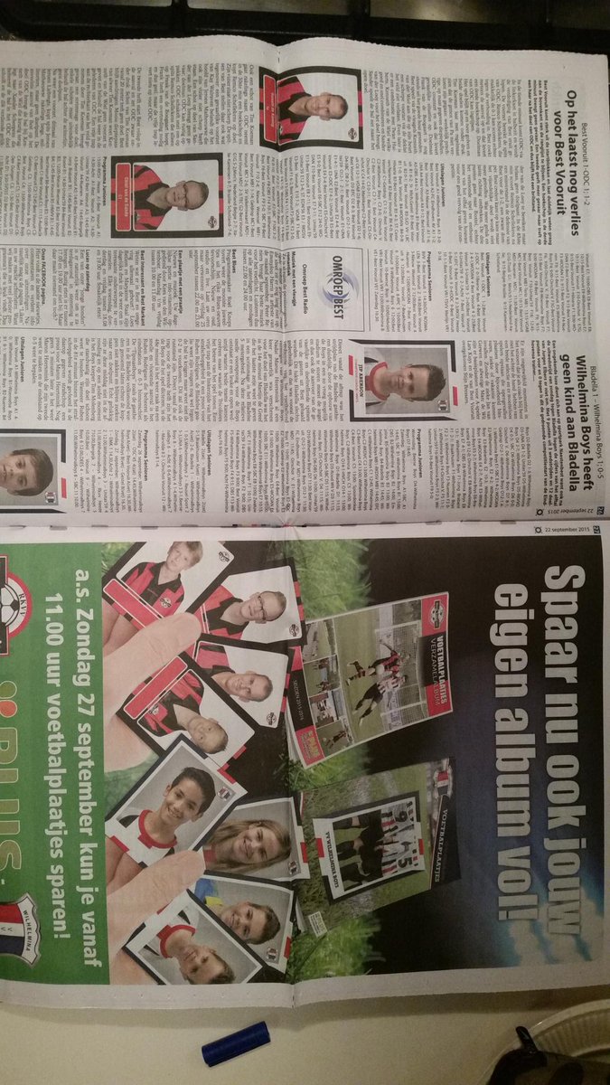 Voetbalplaatjesactie bij de Plus. Ziet er top uit, <a href="/abezonz/">abezonz</a>! En een heerlijke krantenkop ernaast, <a href="/WilhelminaBoys/">WilhelminaBoys</a>