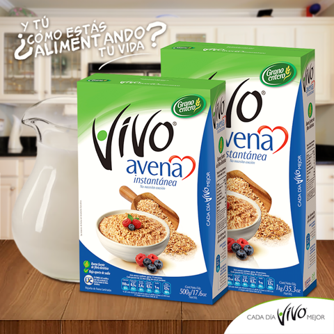 ¡Disfruta la rica avena #VIVO en tus desayunos!
Está hecha con grano entero y es baja en sodio <3
#CadaDíaVivoMejor