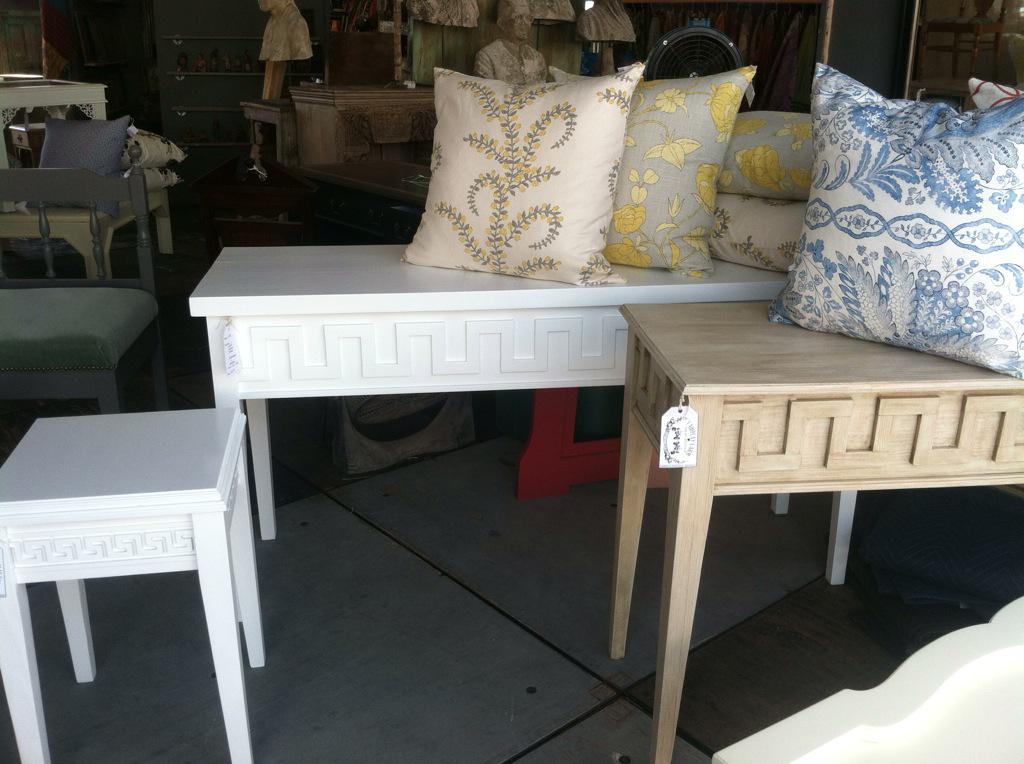 FairplayFarm's tweet photo. Handcrafted Greek Key Console tables #ArkansasMade @ArborAntiques #roundtop Tent C-1 http://t.co/NJJVbZIwtg
