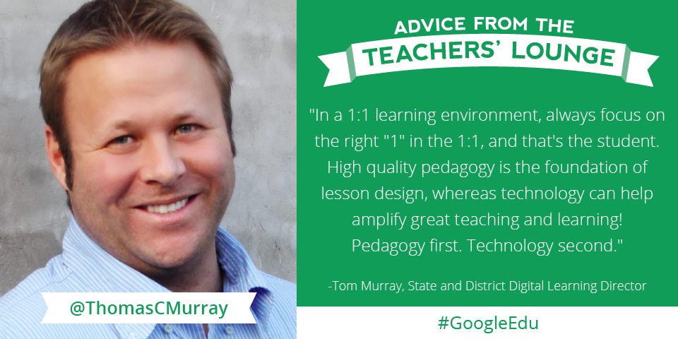 GoogleForEdu's tweet photo. Psst. Did you hear what @thomascmurray said earlier today in the Teachers' Lounge? http://t.co/bGiuQ4ZkkM