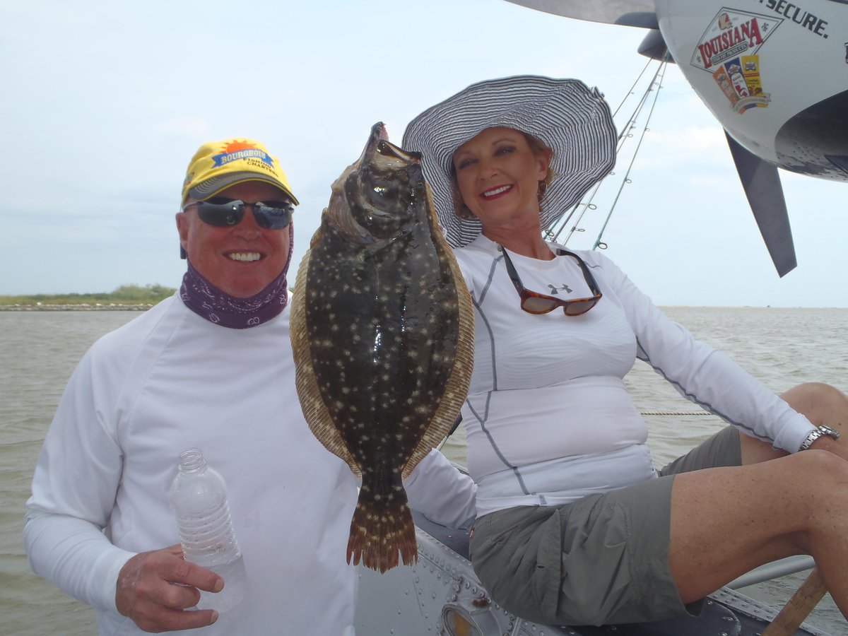 CaptTheophile's tweet photo. This #couple had a #great #time on their #seaplane #adventure!! #neworleansfishing #fishLA #flounder #NOLAfun #fun http://t.co/eaKNGb3jQd