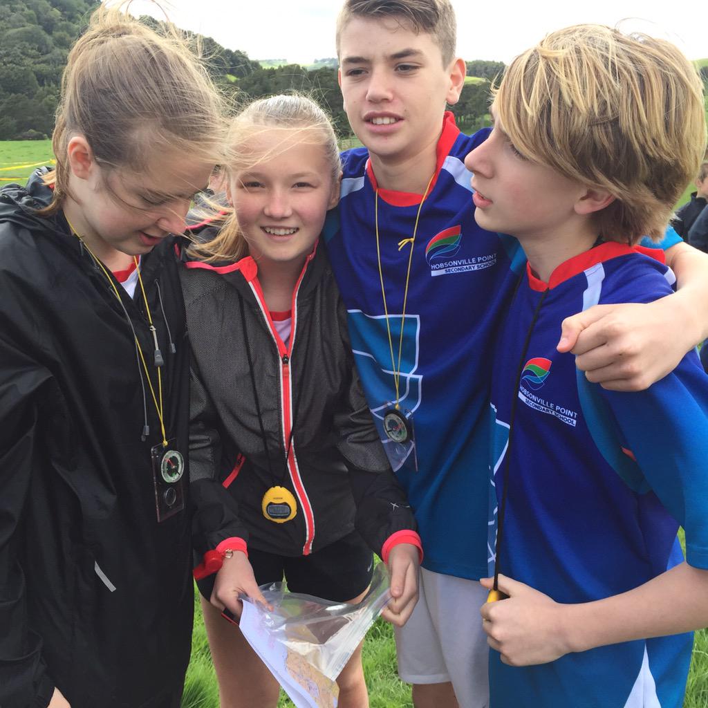 Getting ready planning their orienteering route <a href="/HPSSchool/">Hob Point Sec School</a>