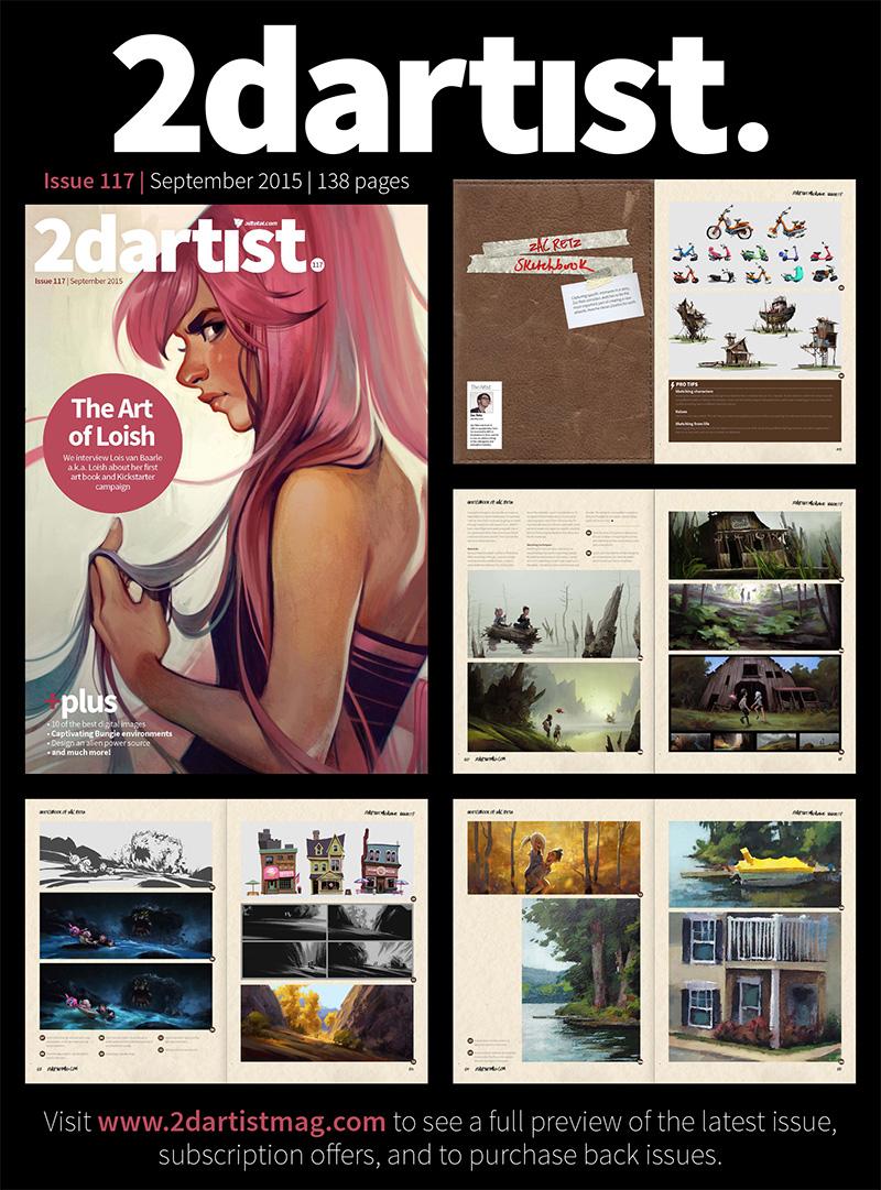 Yay! I'm in this months #2DArtistmag issue! #3dtotal 