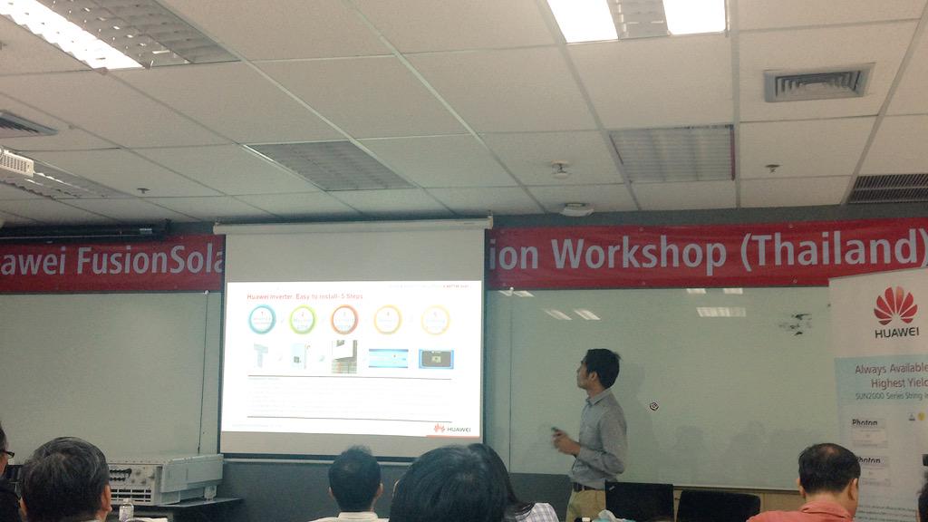 Today , We have workshop on HUAWEI Smart PV Plant Solution Technical Document V1.0 in Thailand.