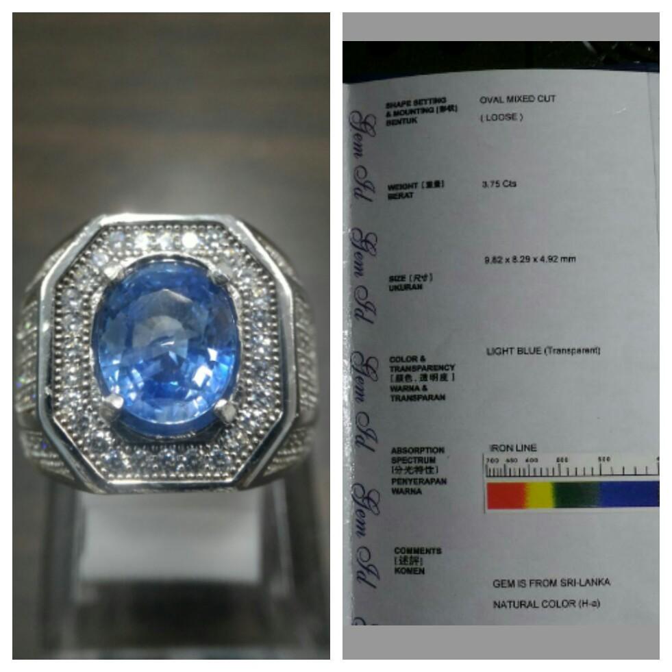 Batu : natural blue sapphire
Berat batu : 3.75ct
Warna : blue
Treatment: heat treatment
Origin: Srilanka
