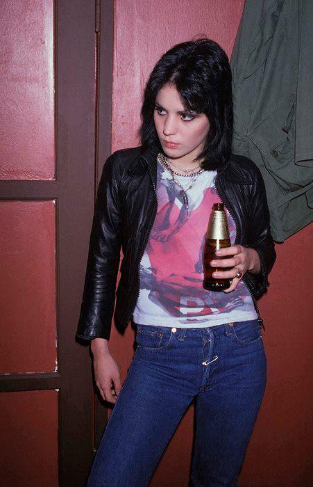 Happy Birthday American rocker Joan Jett, enjoying a Michelob in the early Runaways days (or possibly Blackhearts). 