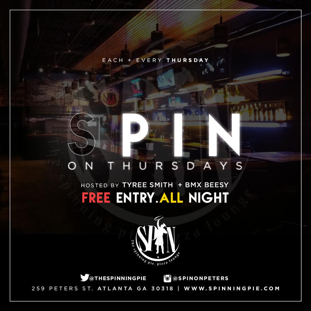 The_SocialClub's tweet photo. @QuakeSolo #SPINONTHURSDAYS x PIZZA PARTY THIS WEEK! FREE ENTRY! FREE SHOTS &amp; PIZZA FOR THE 1ST 50 WOMEN! http://t.co/OfGEcTPhZY