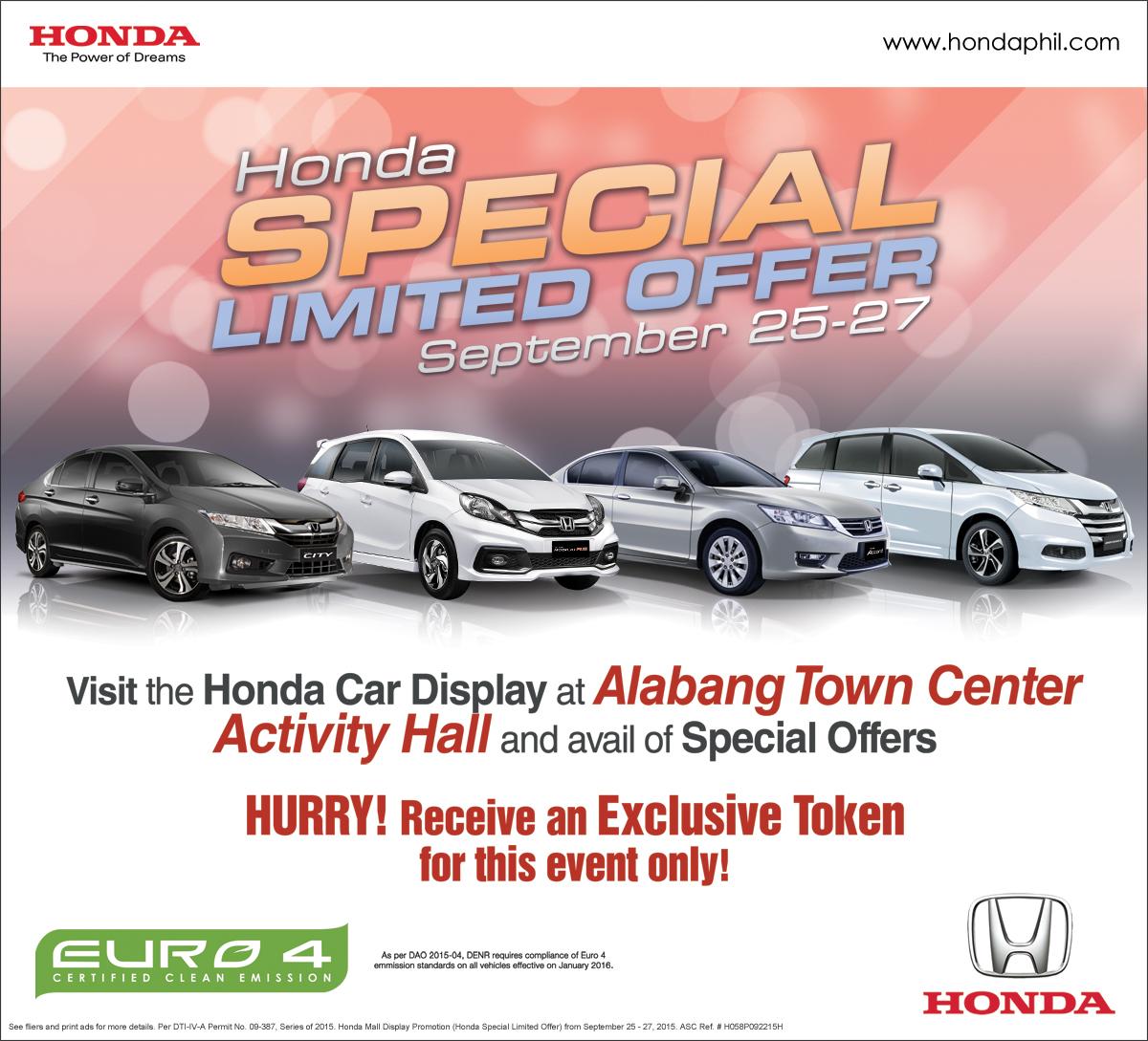 Honda Cars Philippines 2 Days Left See You On September 25 27 15 At Alabang Town Center Activity Hall Visit Http T Co 9bytd6hzqi Http T Co Oxa8nvrzlq
