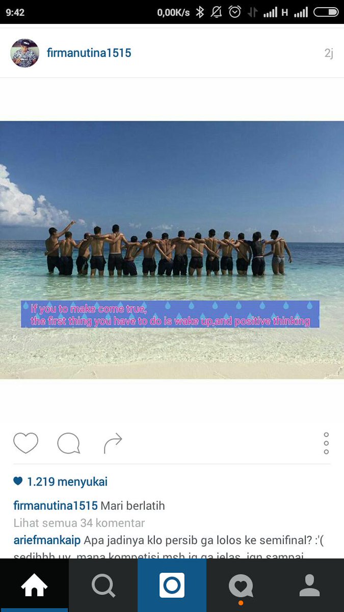 "Jika kamu ingin wujudkan mimpimu, hal pertama yg kamu lakukan, bangkit dan berfikir positif," @firman_15_utina