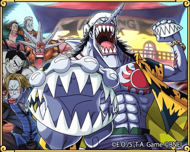 Found a Transponder Snail! Take a look at the Fishmen behind Arlong Park! bnent.jp/optc-den2e/ #TreCru