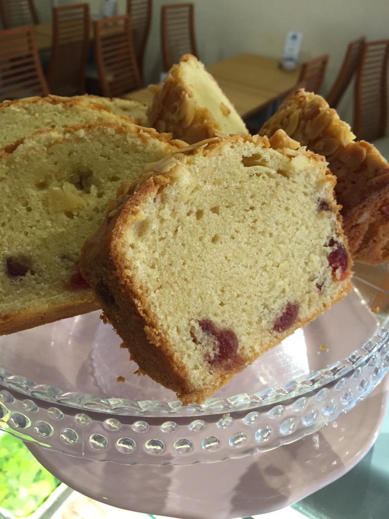 Cherry and almond sponge cake! £2:20 a slice.Perfect with a coffee! #homemade #independent 
Find us on George street