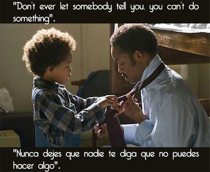 inglesaldia's tweet photo. Don’t ever let somebody tell you, you can’t do something. 

Nunca dejes que nadie te diga que no puedes hacer algo. http://t.co/E3pWb92TT1
