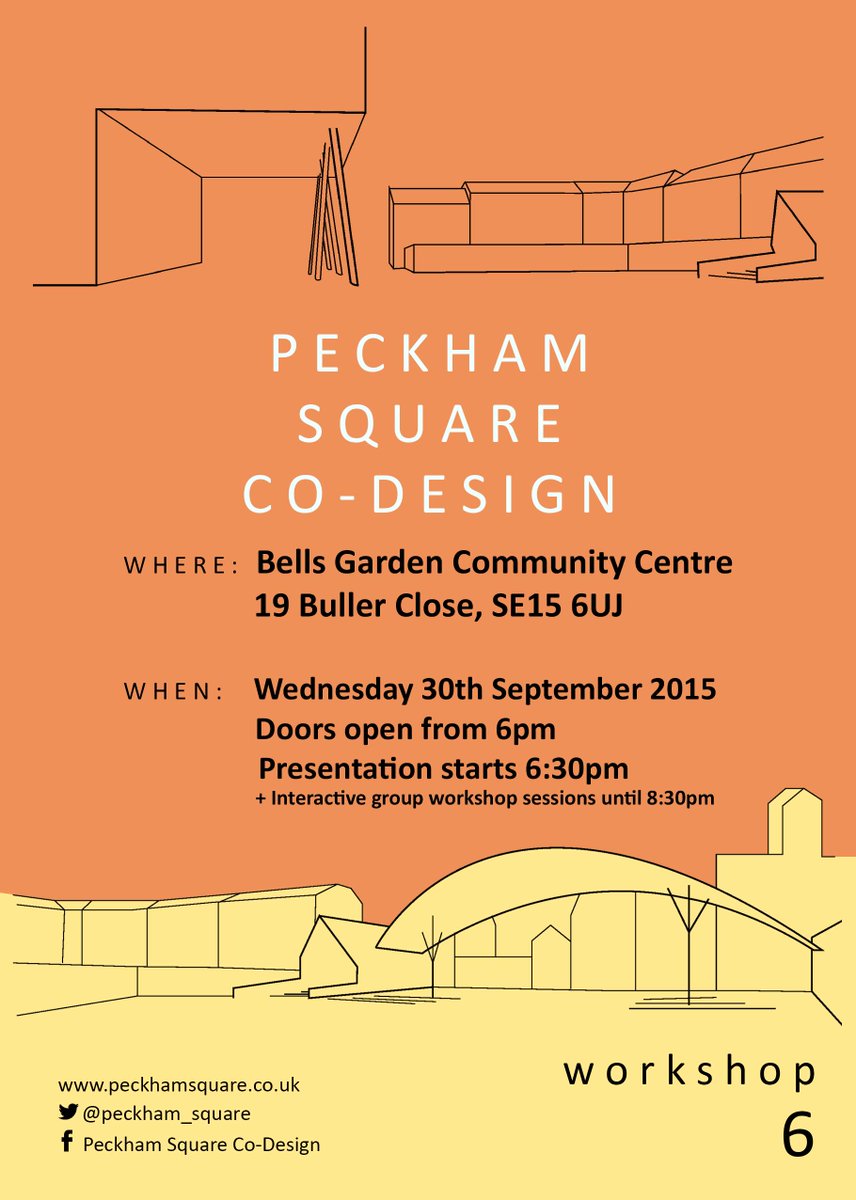 Workshop 6 is taking place on Wed 30th Sep at Bells Garden Community Centre!!Doors open at 6pm! <a href="/PeckhamPlatform/">PeckhamPlatform</a>