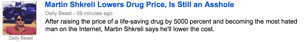 DoubtfulKevin's tweet photo. This. Bravo to @thedailybeast #martinshkreli #UbelIstBanal #EvilIsBanal #BigPharm #POSOTD http://t.co/SgFtiV6o2p