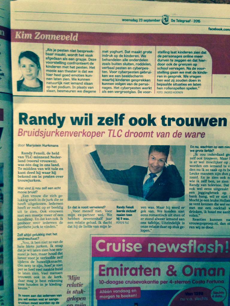 In de Telegraaf/Vrouw van vandaag..... <a href="/randyfenoli/">Randy Fenoli</a> <a href="/SYTTDEventNL/">SYTTDEventNL</a>
