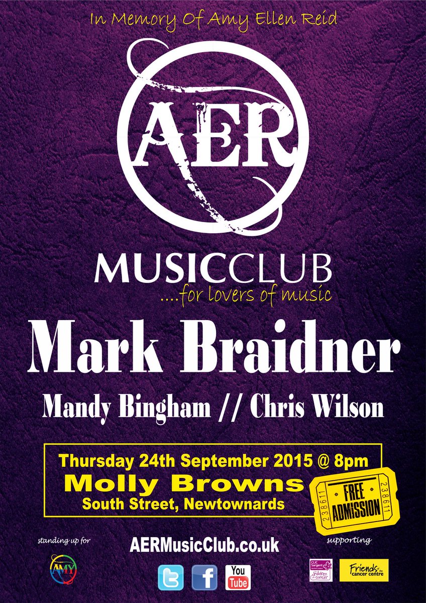 Tomorrow night at AER Music Club
#StandingUpForAmy