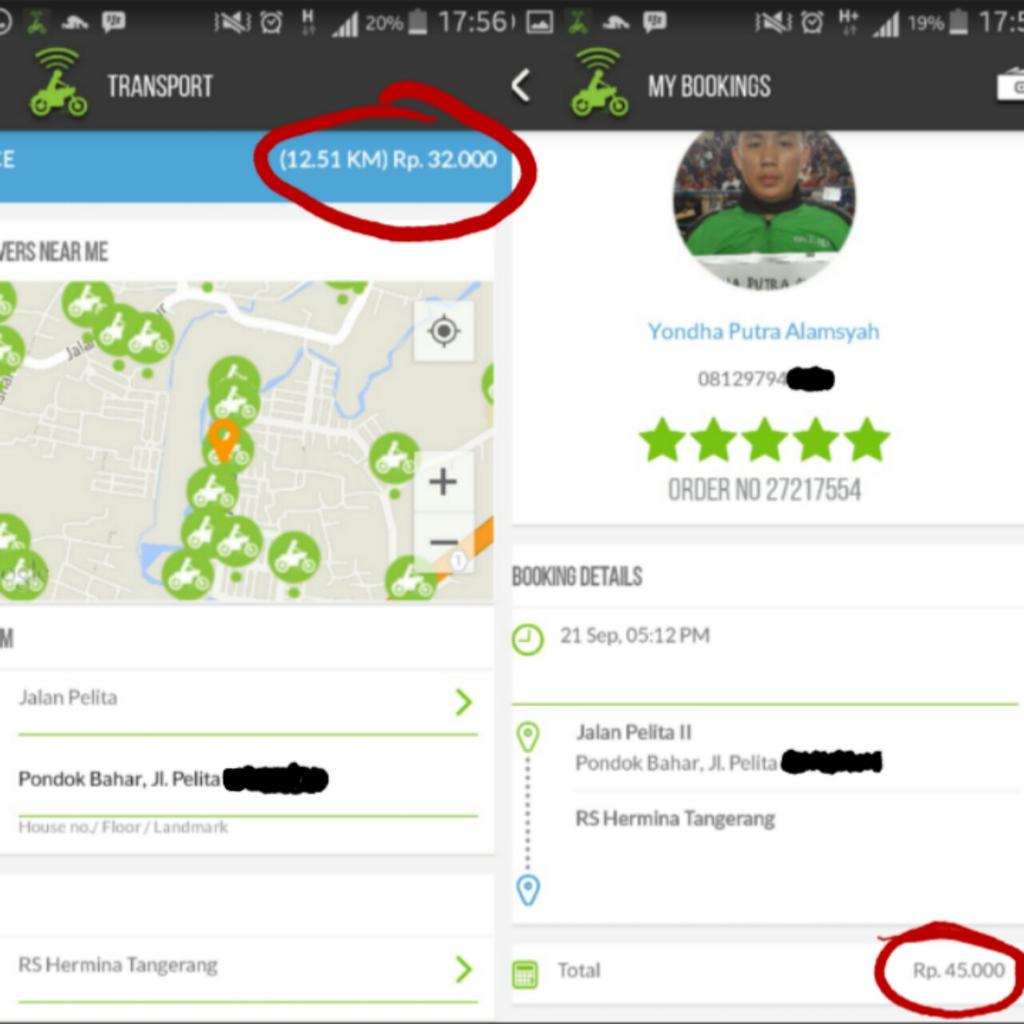 Booking Rp. 32.000, sudah oke jadi Rp. 45.000. Mengapakah <a href="/gojekindonesia/">Gojek Indonesia</a>?