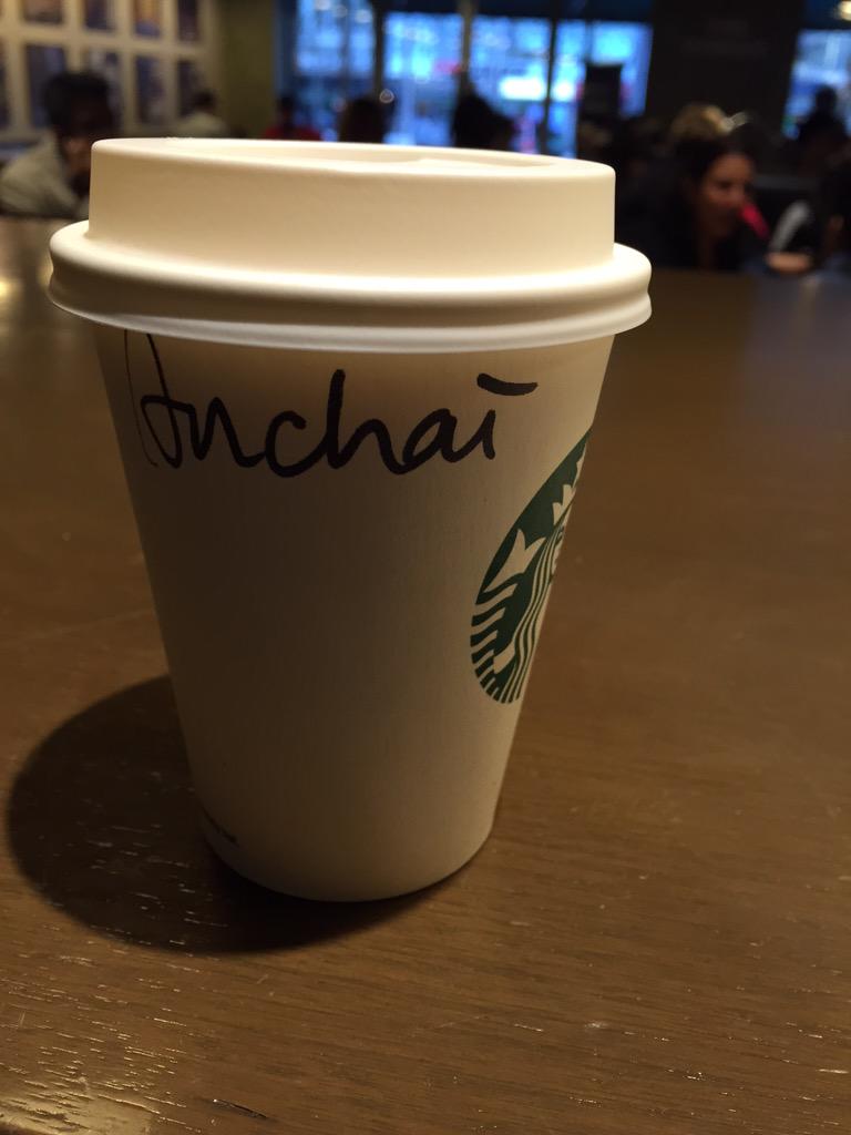Celebchaser's tweet photo. Best #Starbucks name ever!!! Yes that's right #anchai #notAngela #starbucksnamefail http://t.co/JWSN3pIvoJ