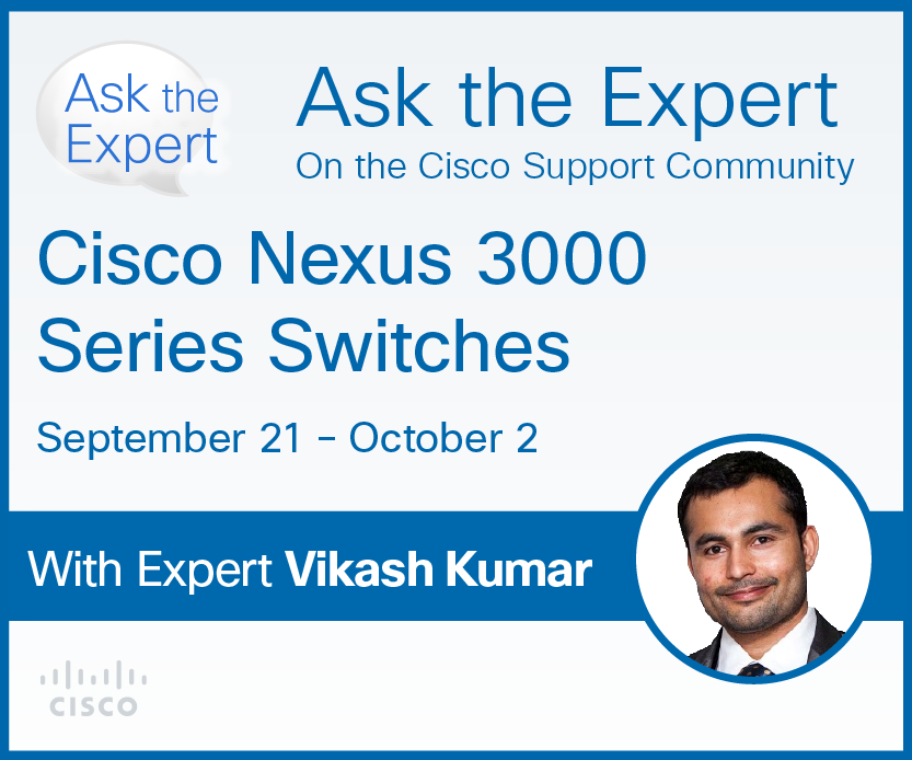 CiscoCommunity's tweet photo. #AskTheExpert: Cisco Nexus 3000 Series Switches hardware architecture, design &amp; configuration http://t.co/sXTSfXi8mu http://t.co/DeIVdKVbEL