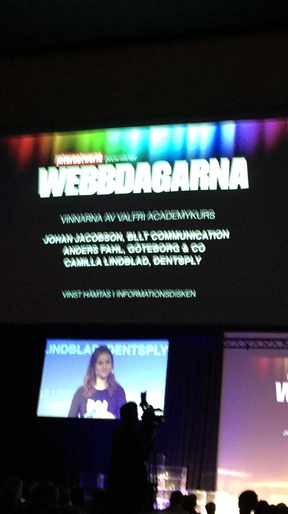 WOHOOOO!! Fantastisk start på årets #webbdagarna i Gbg! MegaTACK!🎉 <a href="/webbdagarna/">webbdagarna</a> <a href="/internetworldse/">Internetworld.se</a>