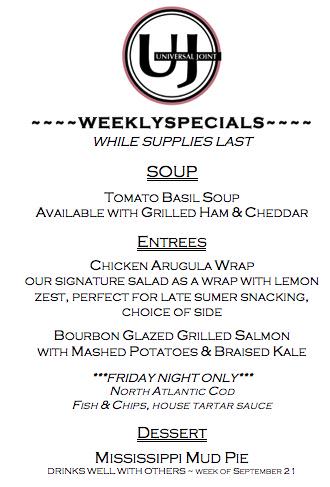 Food specials for the week!