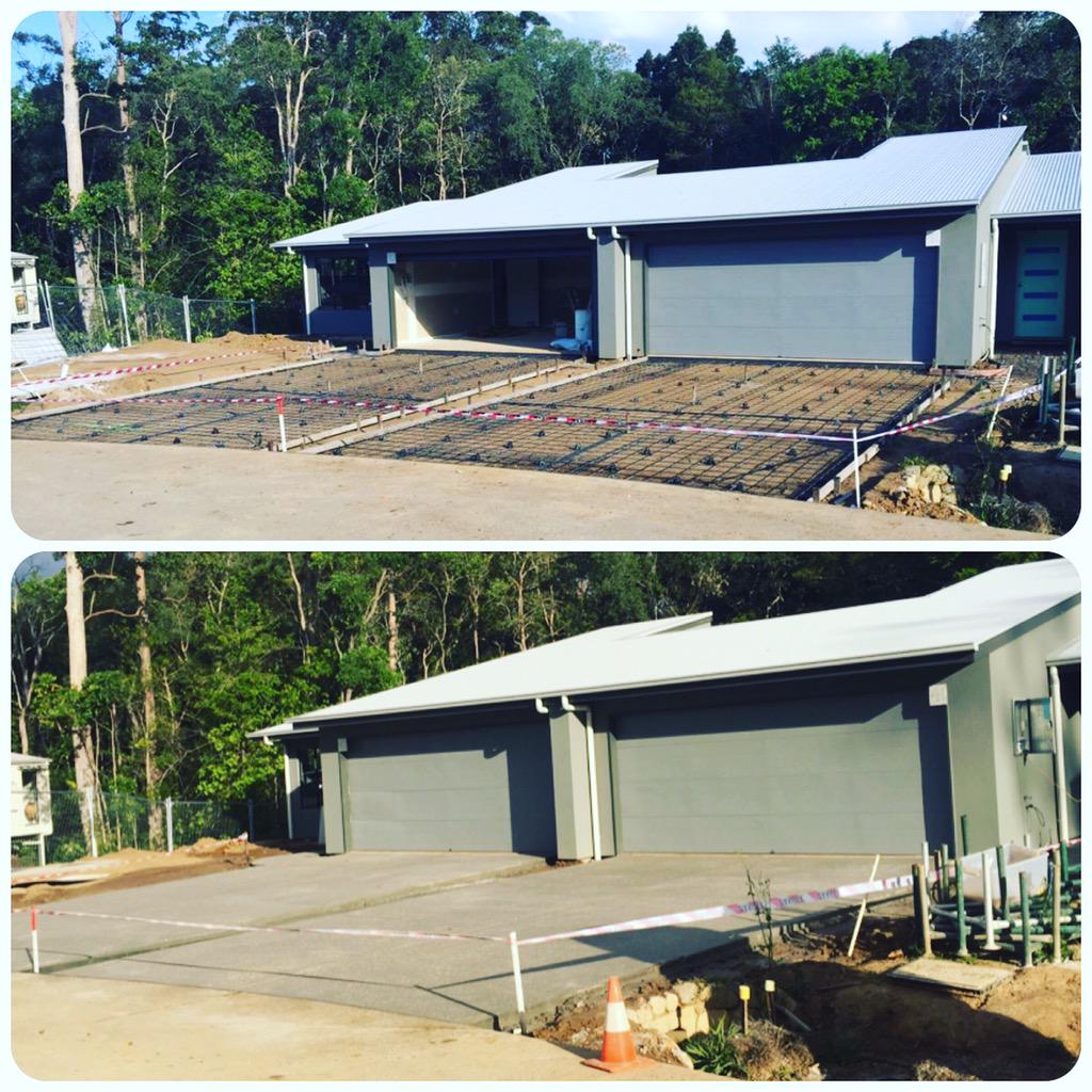 Units 41 &amp; 42 driveways poured at Rainforest Sanctuary, Buderim #buderim #estate #builder #build #property #duplex