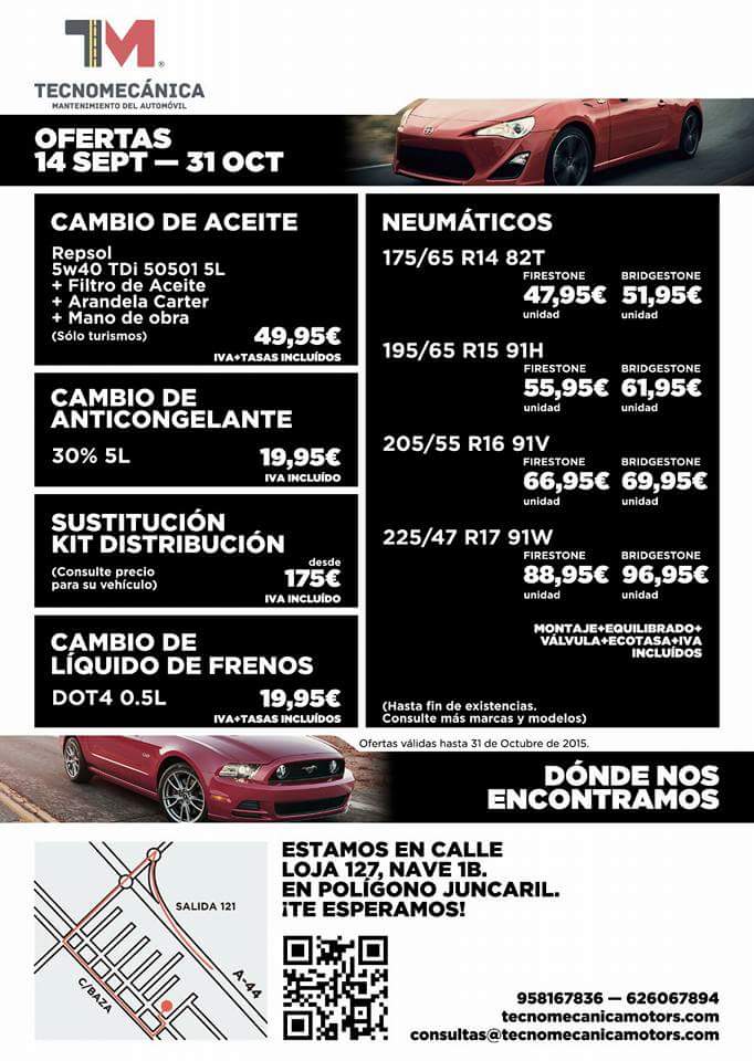 Aprovéchate de nuestras #ofertas, tu coche y tu bolsillo lo agradecerán 🚗 #Granada #Juncaril #Taller #PymesUnidas