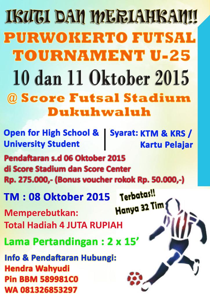 Punya Tim Futsal? Ngerasa hebat sama Tim kalian? Buktikan dulu di turnamen ini!! Ayo segera daftar!! @imam_panca