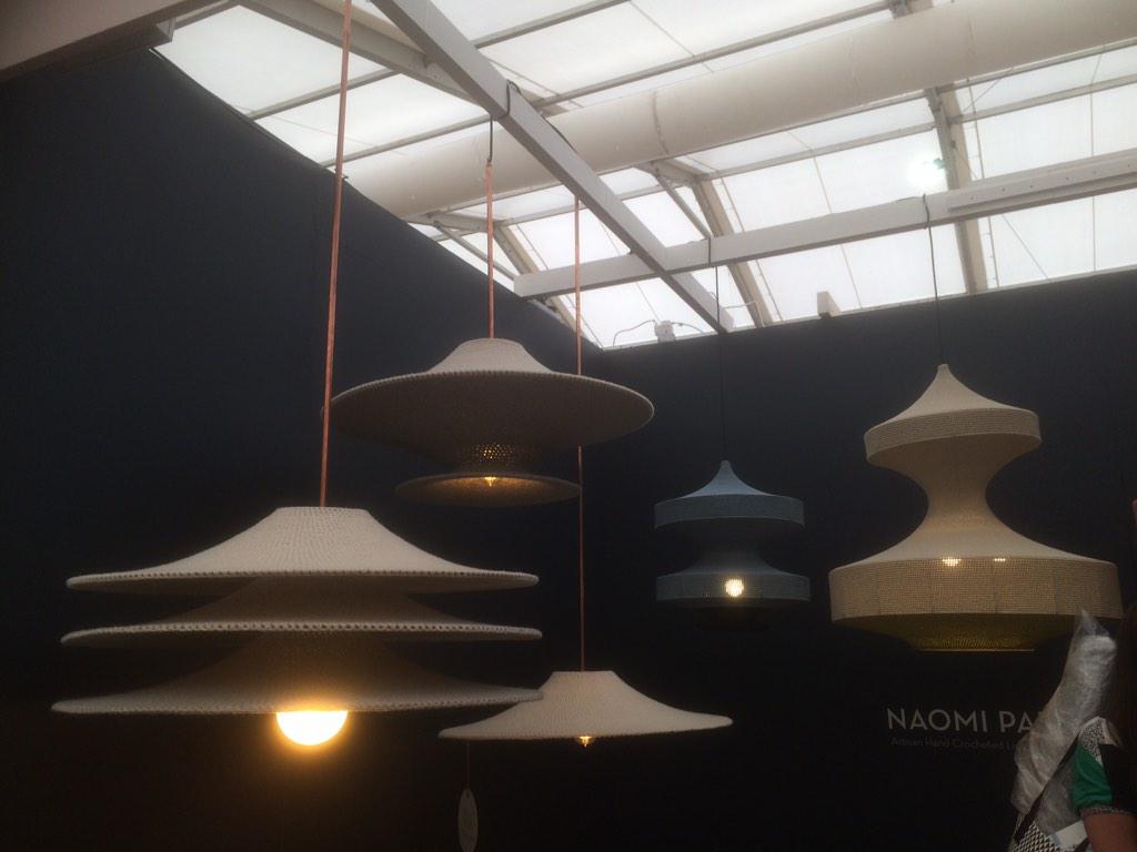 MrsMcDwrites's tweet photo. Original and stylish crocheted pendant lights @naomipaul #decorexLoves @Decorex_Intl http://t.co/tDLSFSwE4T