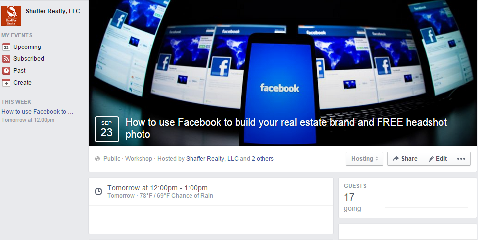 ShafferRealEsta's tweet image. Today's #WorkYourBusiness Wednesday is a on social media for business. Agents RSVP Here: goo.gl/qPei9I