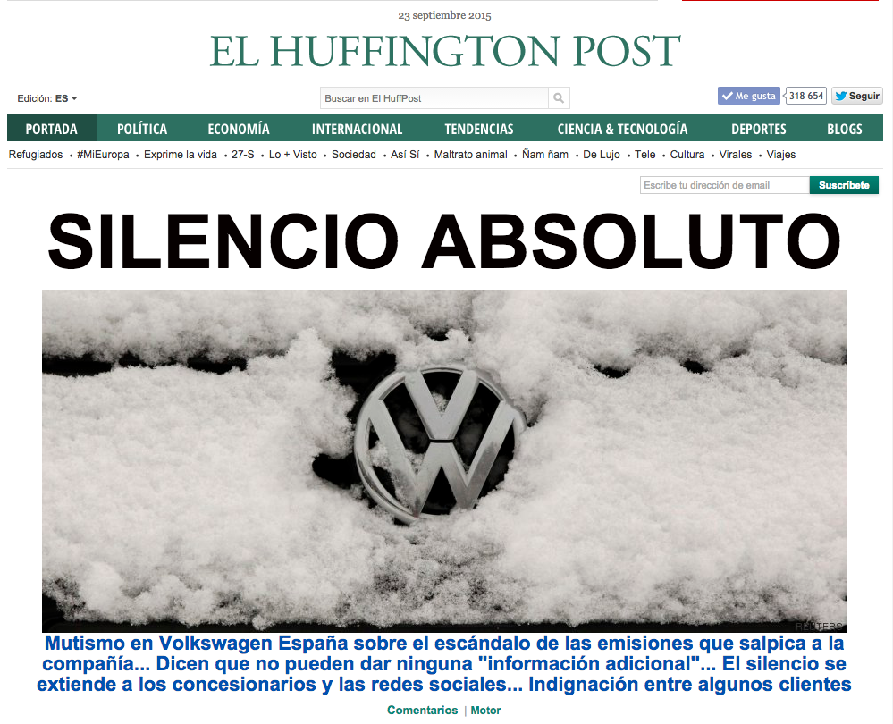 ElHuffPost's tweet photo. Aquí no habla nadie http://t.co/pehlzLLHzZ Nuestra portada ahora http://t.co/5xv74uLX8T