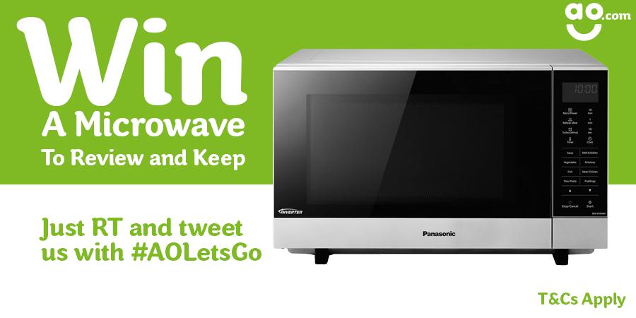 ao's tweet image. #Win this fab Microwave to review and keep! Just RT and tweet us with #AOLetsGo!