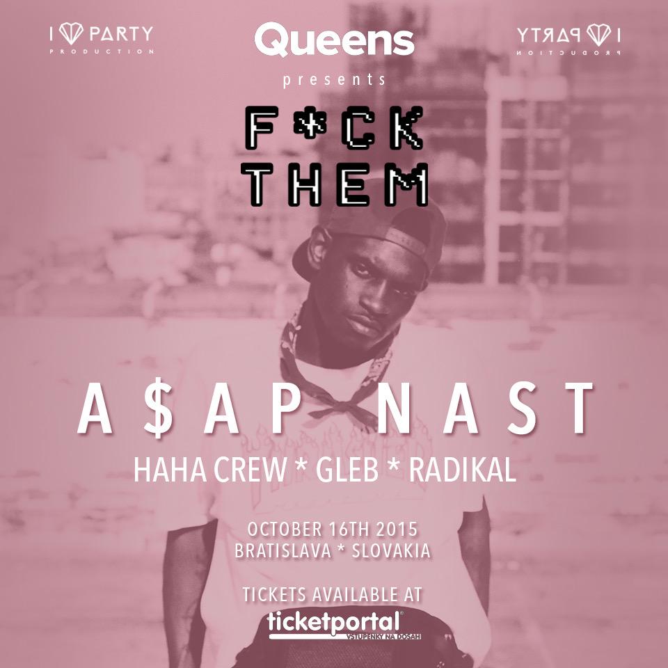 twitter súťaž o VIP vstup na koncert A$AP Nast

daj retweet a vyhraj vstup od <a href="/Queens_CZ/">Queens</a> 

16.október 2015 BRATISLAVA
