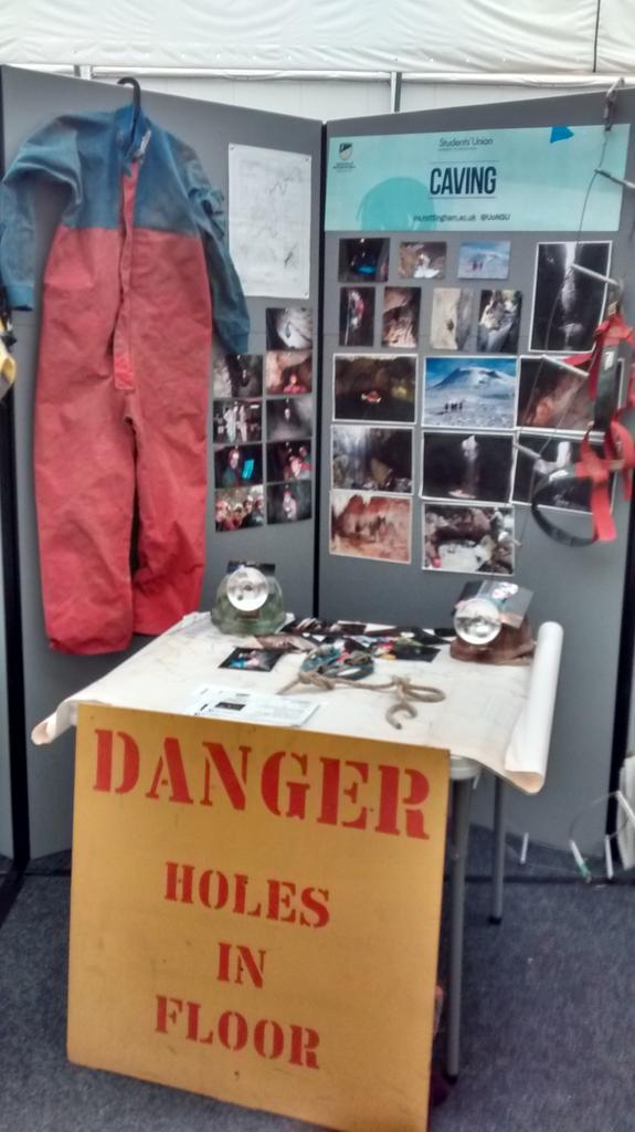 Come see us today and tomorrow at the Sports Zone in the Sports Hall for more info about caving and to sign up!