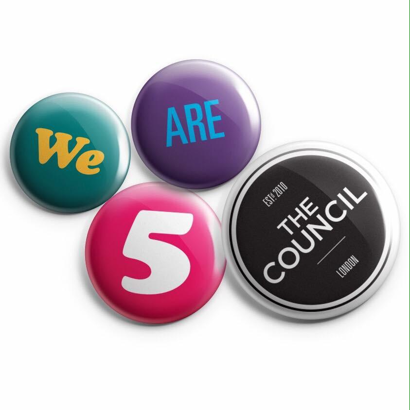 Another birthday. <a href="/WeAreTheCouncil/">The Council</a> are 5 today! Happy birthday! Meeting <a href="/KevinJAHill/">Kevin Hill</a> for lunch #birthday #design