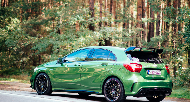 MercedesAMG's tweet photo. Hit the road &amp; track w/ @coolhunting in the #A45: http://t.co/OOFq7OjdHO [Efficiency 7.3–6.9l/100km|CO₂ 171-162g/km] http://t.co/ssIbGULcyY