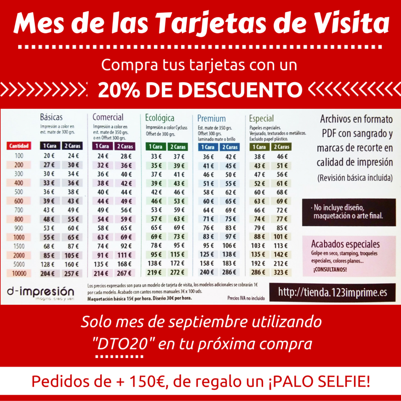 dimpresion's tweet photo. Todavía no has hecho tu pedido de #tarjetasDeVisita? Quedan pocos días de #septiembre para disfrutar del 20%dto!! http://t.co/EwoBCGbm9G