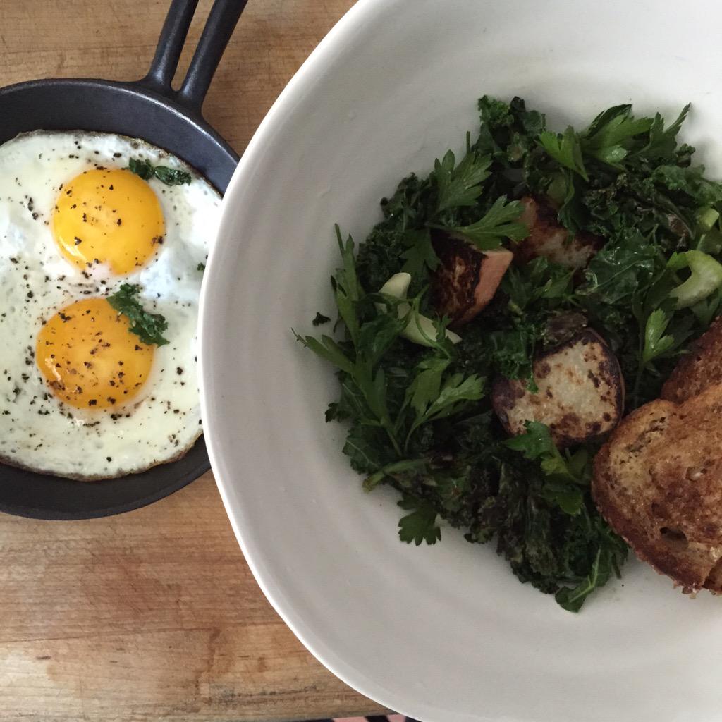Kale &amp; eggs ... This and more veggies please help me support my kickstarter bit.ly/carota-cafe 9 days left!!!!