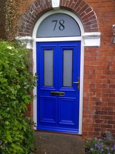 windowworlduk's tweet image. Installation of blue composite door.