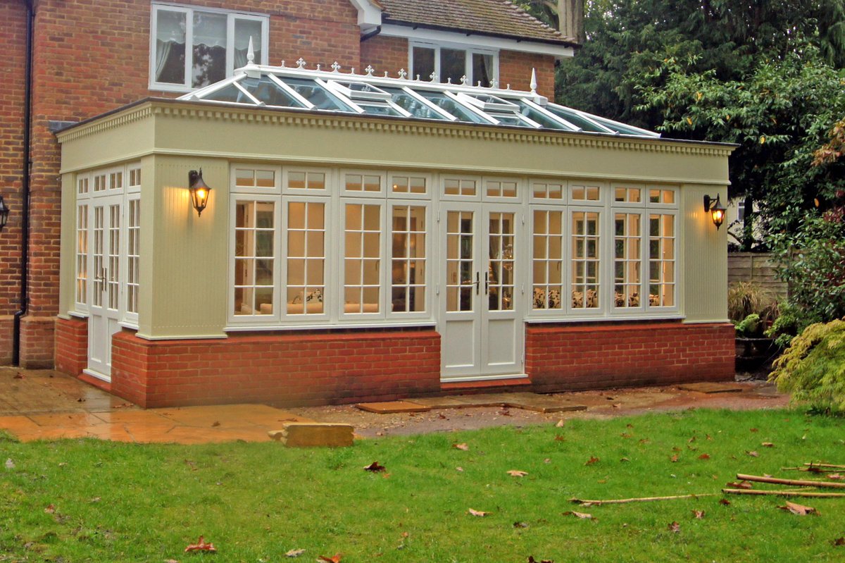 windowworlduk's tweet image. -Internal and external view of an orangery when finished.