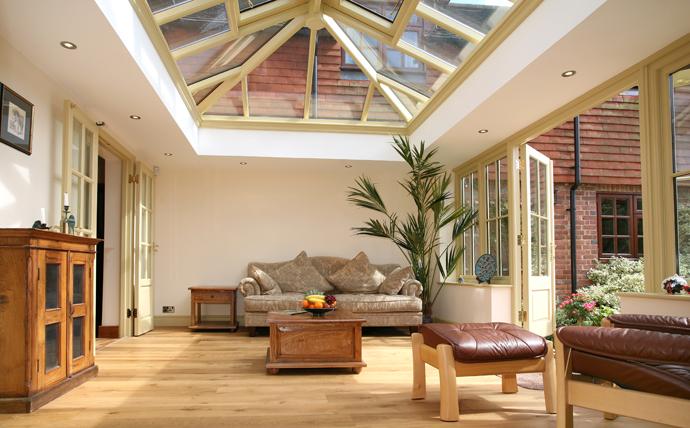 windowworlduk's tweet image. -Internal and external view of an orangery when finished.