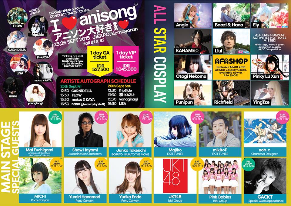 ManganimeINA's tweet photo. #AFAID15 at Jakarta International Expo, September 25-27. All the guests coming your way Indonesia! Don't miss it!! http://t.co/Of5ZuUYHhI